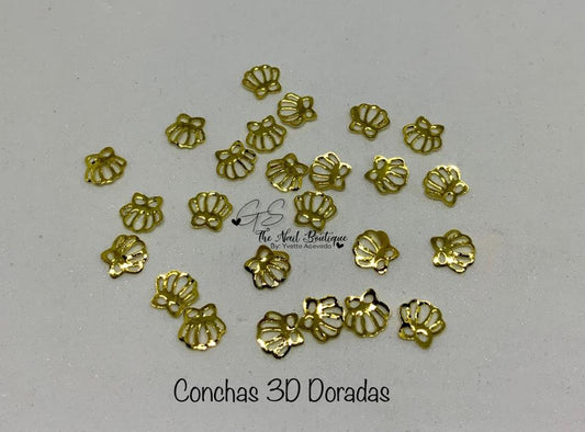 Conchas 3D Doradas