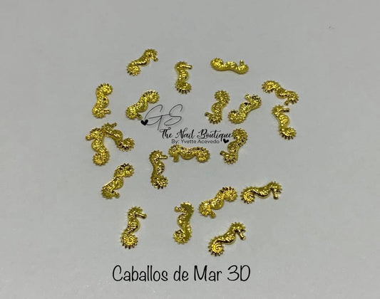 Caballos de Mar Dorados 3D