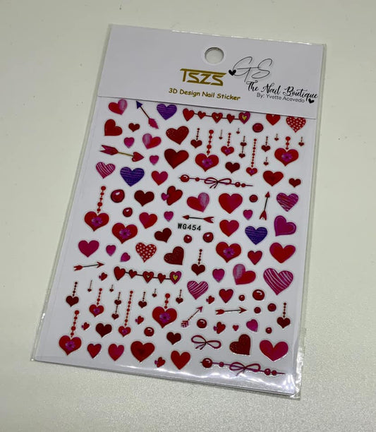 Red Hearts Sticker 454