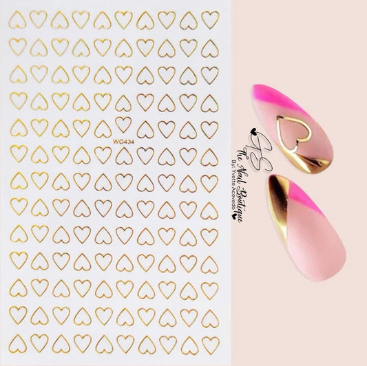 Gold Heart Sticker 434