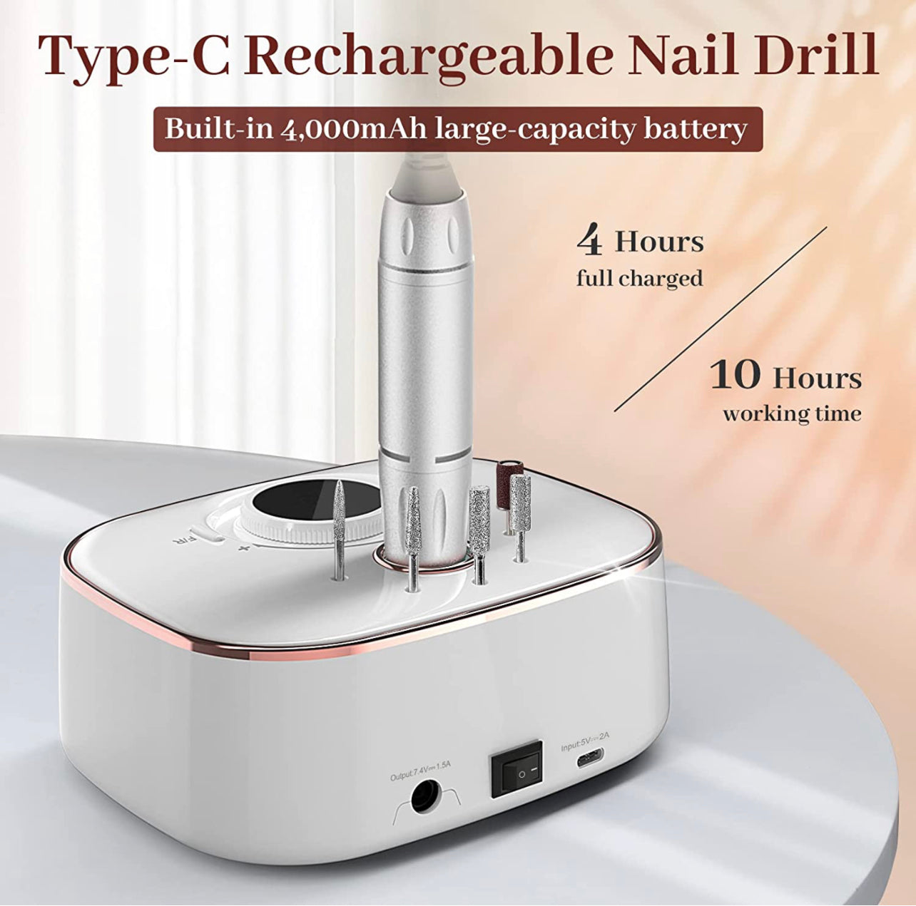 Nail Drill Recargable