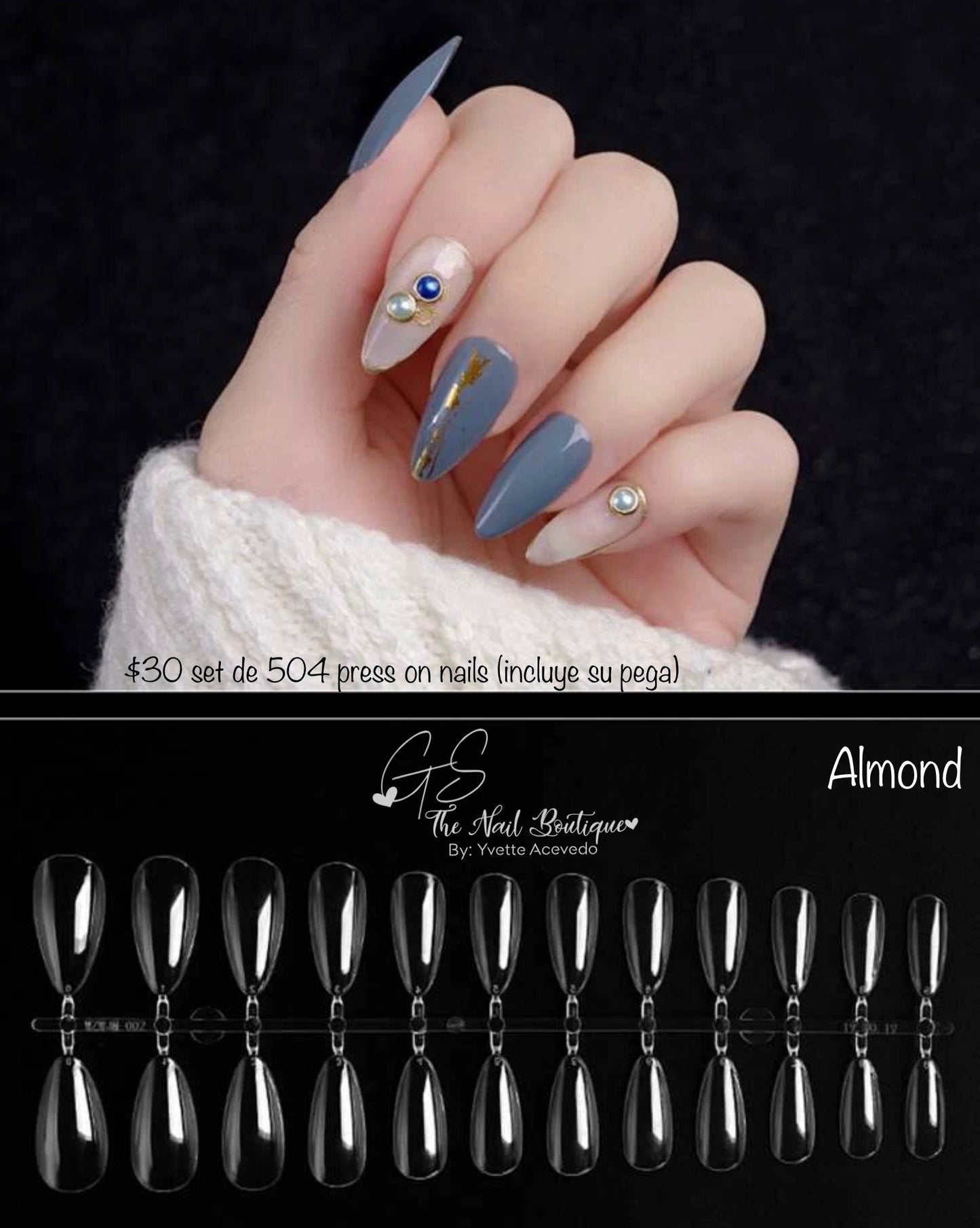 Gel Tips 504 tips & Pega en Gel