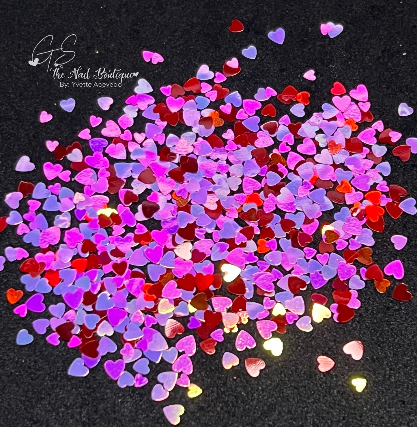 Mixed heart glitter